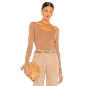 FINAL SALE REVOLVE Lux Ribbed Basic Long Sleeve Top in Carmel